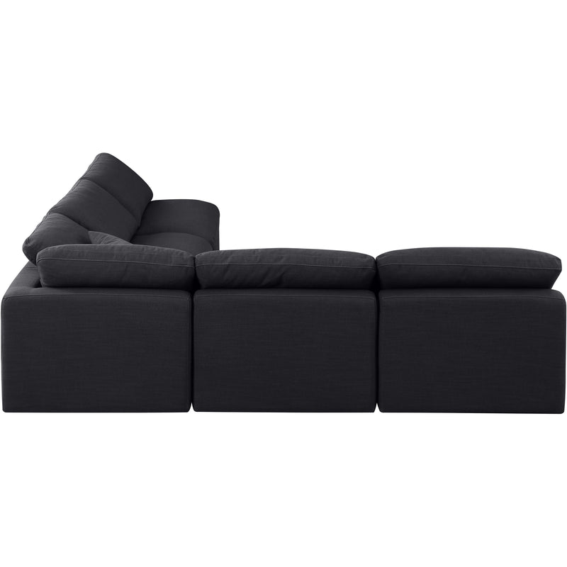 Meridian Indulge Black Linen Textured Fabric Modular Sectional IMAGE 5