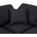 Meridian Indulge Black Linen Textured Fabric Modular Sectional IMAGE 6