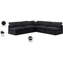 Meridian Indulge Black Linen Textured Fabric Modular Sectional IMAGE 8
