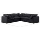 Meridian Indulge Black Linen Textured Fabric Modular Sectional IMAGE 10