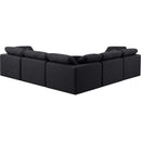 Meridian Indulge Black Linen Textured Fabric Modular Sectional IMAGE 3