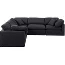 Meridian Indulge Black Linen Textured Fabric Modular Sectional IMAGE 4