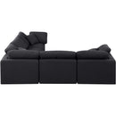 Meridian Indulge Black Linen Textured Fabric Modular Sectional IMAGE 5
