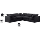 Meridian Indulge Black Linen Textured Fabric Modular Sectional IMAGE 9