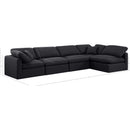 Meridian Indulge Black Linen Textured Fabric Modular Sectional IMAGE 10