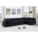 Meridian Indulge Black Linen Textured Fabric Modular Sectional IMAGE 2