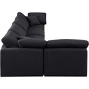 Meridian Indulge Black Linen Textured Fabric Modular Sectional IMAGE 5