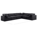Meridian Indulge Black Linen Textured Fabric Modular Sectional IMAGE 10