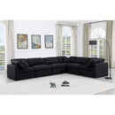 Meridian Indulge Black Linen Textured Fabric Modular Sectional IMAGE 2