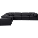 Meridian Indulge Black Linen Textured Fabric Modular Sectional IMAGE 4