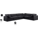 Meridian Indulge Black Linen Textured Fabric Modular Sectional IMAGE 9