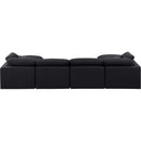 Meridian Indulge Black Linen Textured Fabric Modular Sectional IMAGE 3