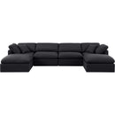 Meridian Indulge Black Linen Textured Fabric Modular Sectional IMAGE 4