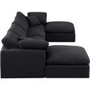 Meridian Indulge Black Linen Textured Fabric Modular Sectional IMAGE 5