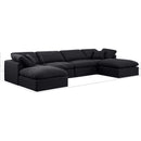 Meridian Indulge Black Linen Textured Fabric Modular Sectional IMAGE 8
