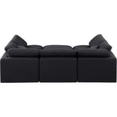 Meridian Indulge Black Linen Textured Fabric Modular Sectional IMAGE 3
