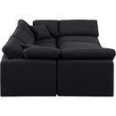 Meridian Indulge Black Linen Textured Fabric Modular Sectional IMAGE 5