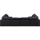 Meridian Indulge Black Linen Textured Fabric Modular Sectional IMAGE 3
