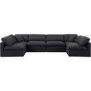 Meridian Indulge Black Linen Textured Fabric Modular Sectional IMAGE 4