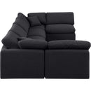 Meridian Indulge Black Linen Textured Fabric Modular Sectional IMAGE 5