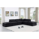 Meridian Indulge Black Linen Textured Fabric Modular Sectional IMAGE 2