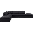 Meridian Indulge Black Linen Textured Fabric Modular Sectional IMAGE 4