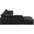 Meridian Indulge Black Linen Textured Fabric Modular Sectional IMAGE 5