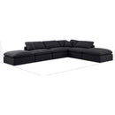 Meridian Indulge Black Linen Textured Fabric Modular Sectional IMAGE 8