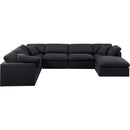 Meridian Indulge Black Linen Textured Fabric Modular Sectional IMAGE 4