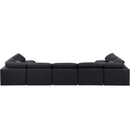 Meridian Indulge Black Linen Textured Fabric Modular Sectional IMAGE 3