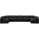 Meridian Indulge Black Linen Textured Fabric Modular Sectional IMAGE 4
