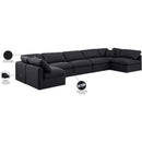 Meridian Indulge Black Linen Textured Fabric Modular Sectional IMAGE 9