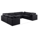 Meridian Indulge Black Linen Textured Fabric Modular Sectional IMAGE 10