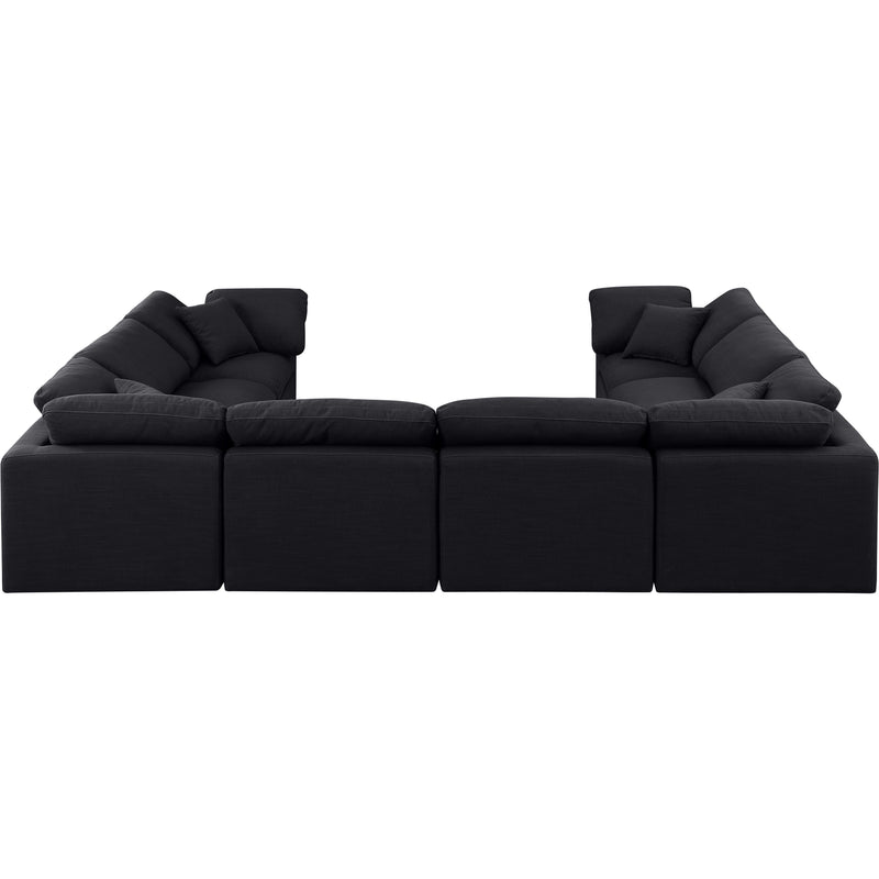 Meridian Indulge Black Linen Textured Fabric Modular Sectional IMAGE 3
