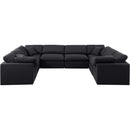 Meridian Indulge Black Linen Textured Fabric Modular Sectional IMAGE 4