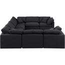 Meridian Indulge Black Linen Textured Fabric Modular Sectional IMAGE 5
