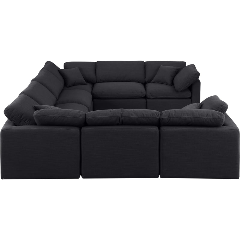Meridian Indulge Black Linen Textured Fabric Modular Sectional IMAGE 5