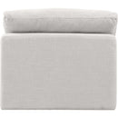 Meridian Indulge Cream Linen Textured Fabric Armless Chair IMAGE 3