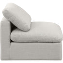 Meridian Indulge Cream Linen Textured Fabric Armless Chair IMAGE 5