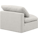 Meridian Indulge Cream Linen Textured Fabric Armless Chair IMAGE 6