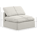 Meridian Indulge Cream Linen Textured Fabric Armless Chair IMAGE 9
