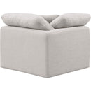 Meridian Indulge Cream Linen Textured Fabric Corner Chair IMAGE 3