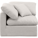 Meridian Indulge Cream Linen Textured Fabric Corner Chair IMAGE 4