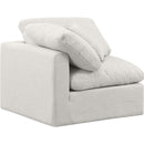 Meridian Indulge Cream Linen Textured Fabric Corner Chair IMAGE 6