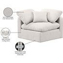 Meridian Indulge Cream Linen Textured Fabric Corner Chair IMAGE 8