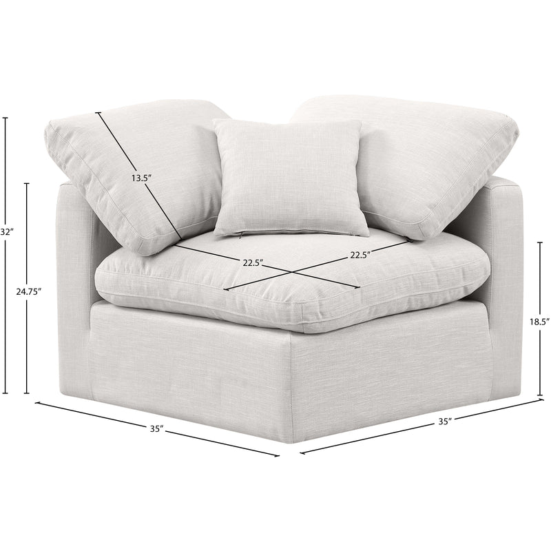 Meridian Indulge Cream Linen Textured Fabric Corner Chair IMAGE 9