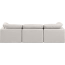 Meridian Indulge Cream Linen Textured Fabric Modular Sofa IMAGE 3