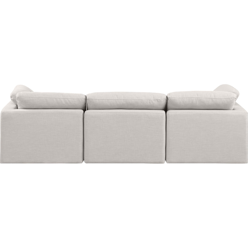 Meridian Indulge Cream Linen Textured Fabric Modular Sofa IMAGE 3