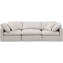 Meridian Indulge Cream Linen Textured Fabric Modular Sofa IMAGE 4
