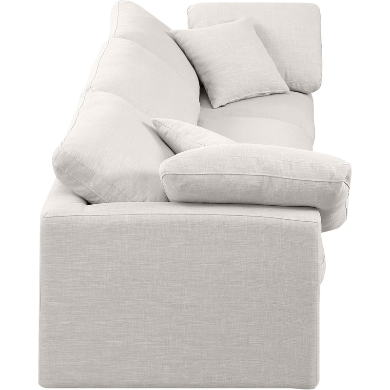 Meridian Indulge Cream Linen Textured Fabric Modular Sofa IMAGE 5